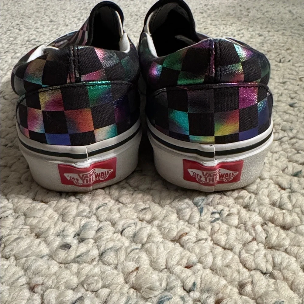 Vans Slip-On Iridescent Checkerboard Shoes - Picture 3 of 5